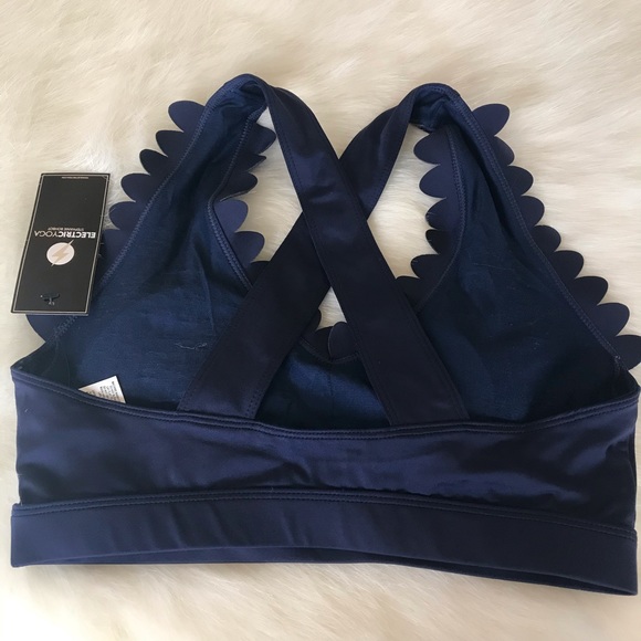 Electric Yoga Blue Scalloped Edge Sports Bra - Picture 4 of 6